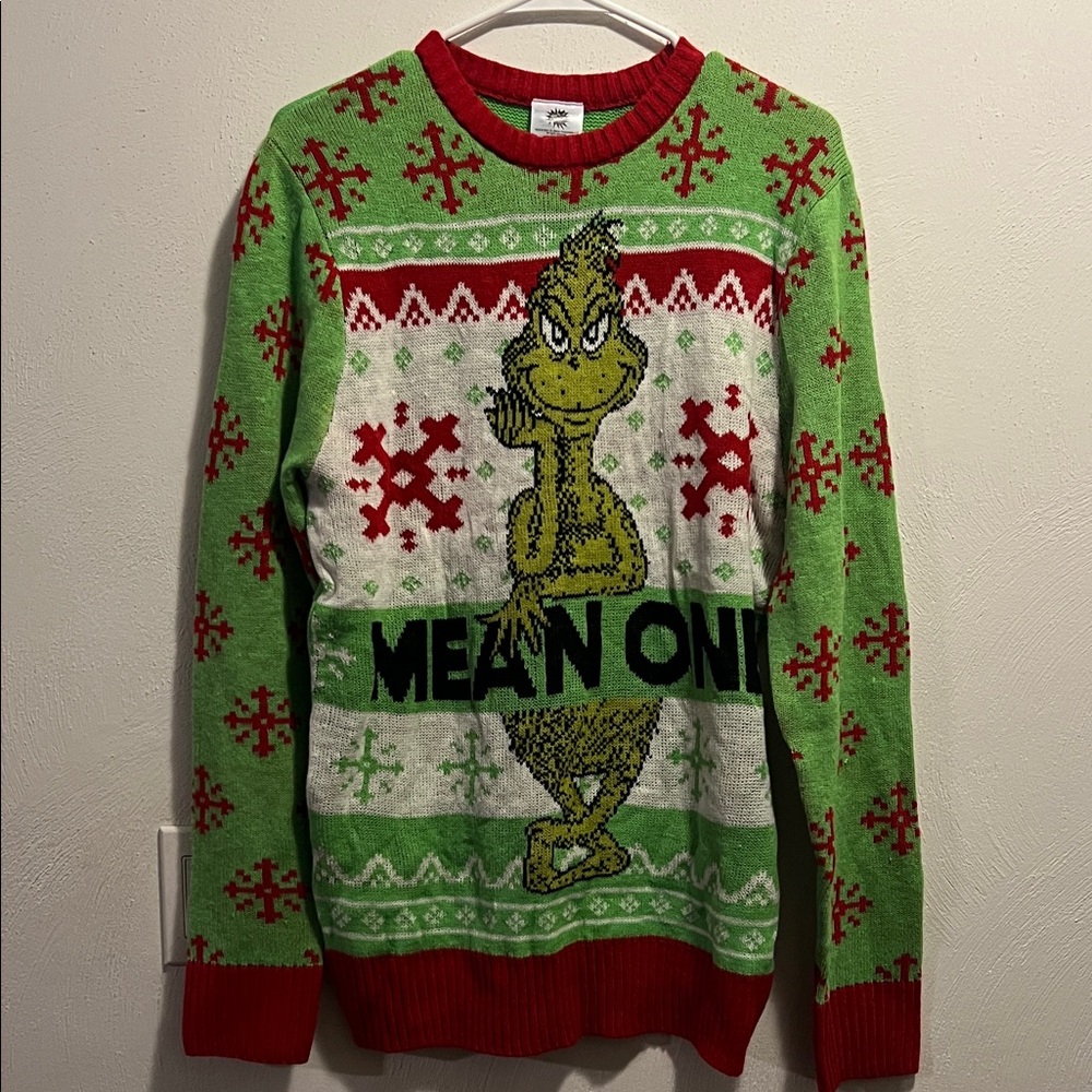 Grinch Christmas Sweater - Green and Red men’s size medium (38-40)